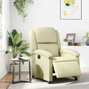 Elektrischer Relaxsessel Creme Echtleder