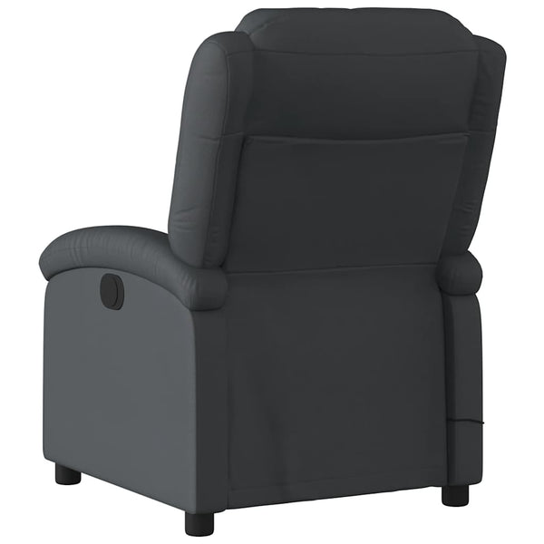 Elektrischer Massagesessel aus Echtleder, Schwarz
