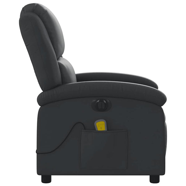 Elektrischer Massagesessel aus Echtleder, Schwarz