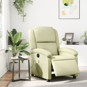 Elektrischer Massagesessel Echtleder Creme