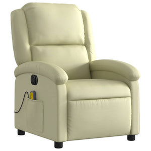 Elektrischer Massagesessel Echtleder Creme