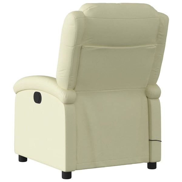 Elektrischer Massagesessel Echtleder Creme