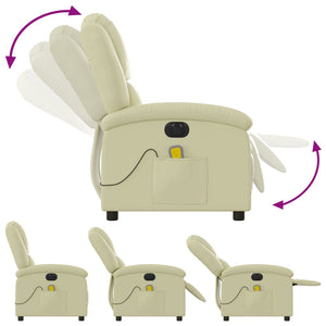 Elektrischer Massagesessel Echtleder Creme