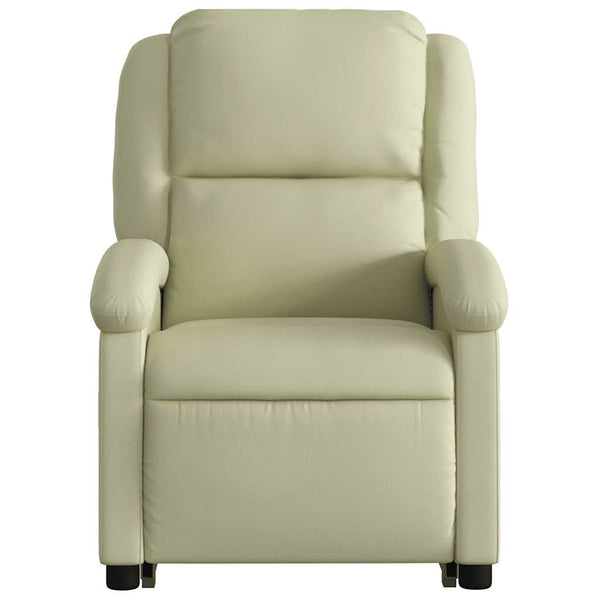 Relaxsessel mit Aufstehhilfe Creme Echtleder