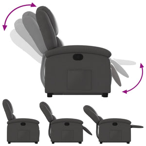 vidaXL Fauteuil relax releveur gris en cuir véritable