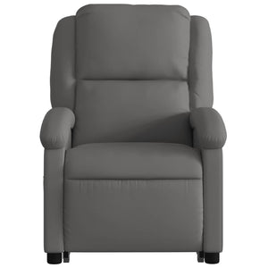 vidaXL Fauteuil relax releveur gris en cuir véritable