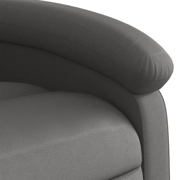 vidaXL Fauteuil relax releveur gris en cuir véritable