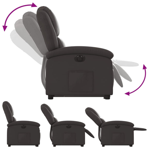 Elektrischer Relaxsessel mit Aufstehhilfe, Dunkelbraun Leder