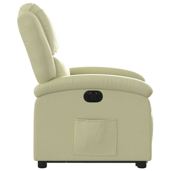 Elektrischer Relaxsessel mit Aufstehhilfe Creme Leder