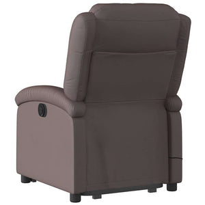 Elektrischer Massagesessel mit Aufstehhilfe Leder Dunkelbraun