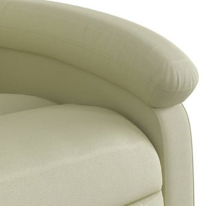 Elektrischer Massagesessel mit Aufstehhilfe Echtleder Creme