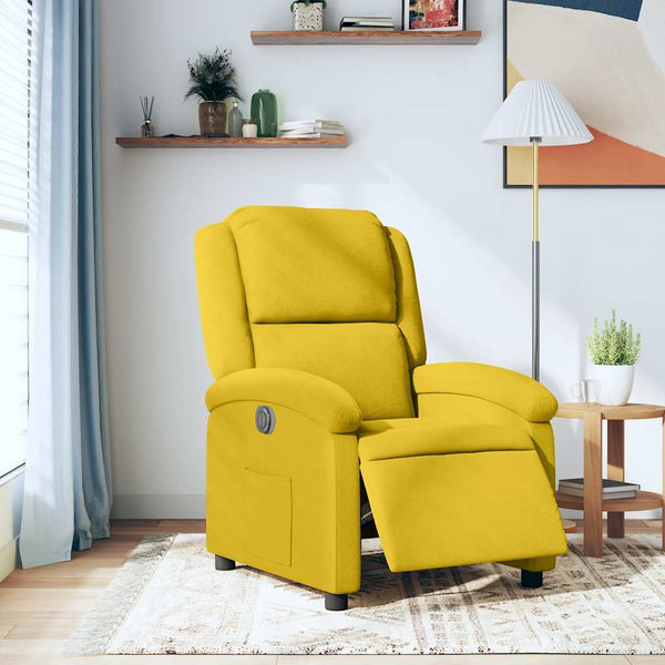 Elektrischer Relaxsessel Gelb Samt