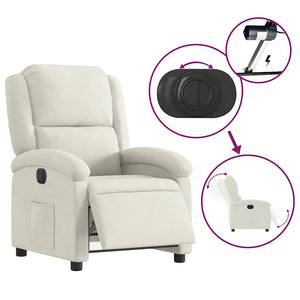 Elektrischer Relaxsessel Creme Samt