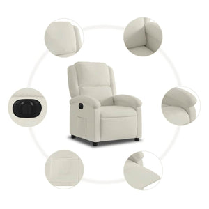 Elektrischer Relaxsessel Creme Samt