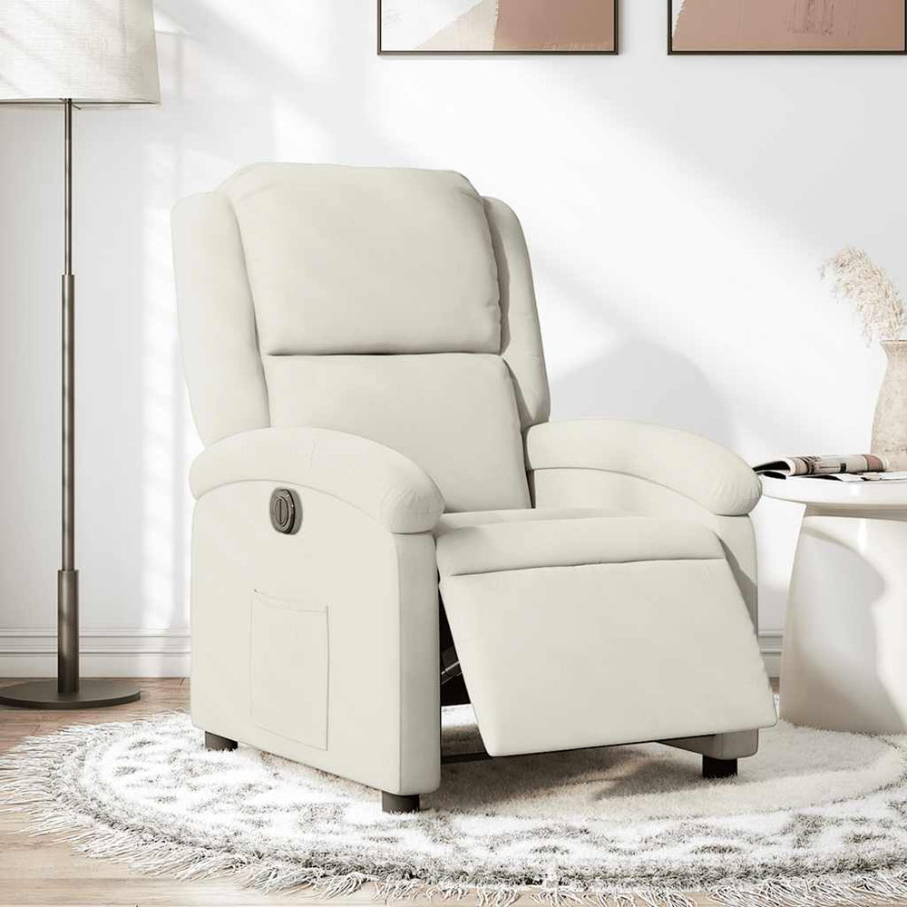 Elektrischer Relaxsessel Creme Samt