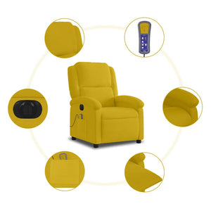 Elektrischer Massagesessel Gelb Samt