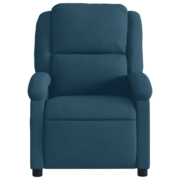 Elektrischer Massagesessel Blau Samt