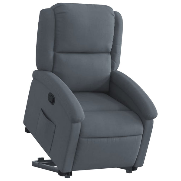 vidaXL Fauteuil relax avec fonction releveur Gris foncé Velours