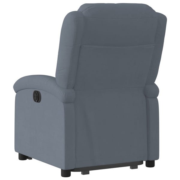 vidaXL Fauteuil relax avec fonction releveur Gris foncé Velours