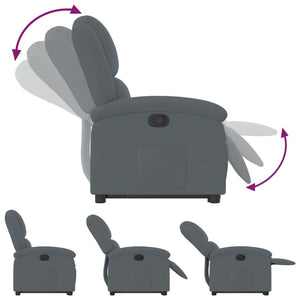 vidaXL Fauteuil relax avec fonction releveur Gris foncé Velours