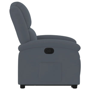 vidaXL Fauteuil relax avec fonction releveur Gris foncé Velours