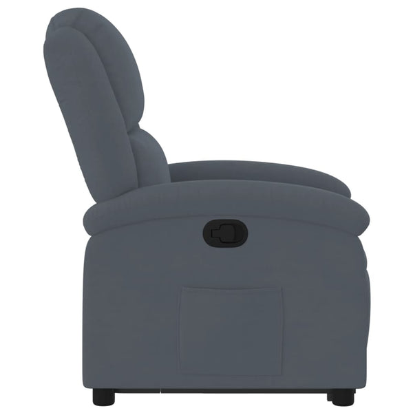 vidaXL Fauteuil relax avec fonction releveur Gris foncé Velours