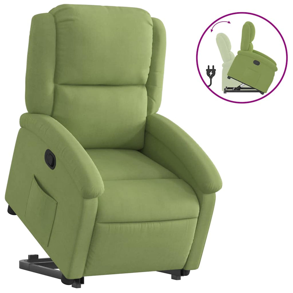 vidaXL Fauteuil relax avec fonction releveur Velours vert clair