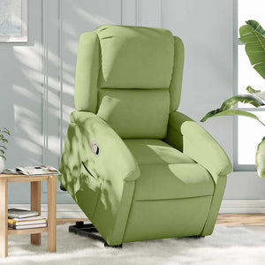 Relaxsessel mit Aufstehhilfe Hellgrün Samt