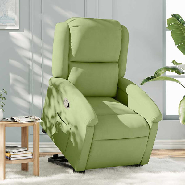Relaxsessel mit Aufstehhilfe Hellgrün Samt