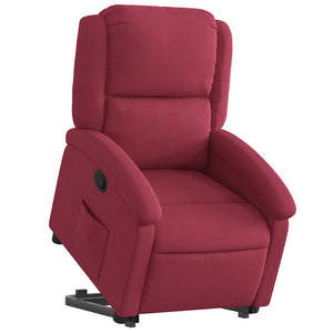 vidaXL Fauteuil releveur rouge bordeaux velours