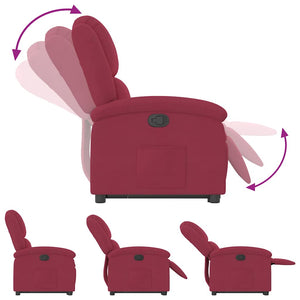 vidaXL Fauteuil releveur rouge bordeaux velours