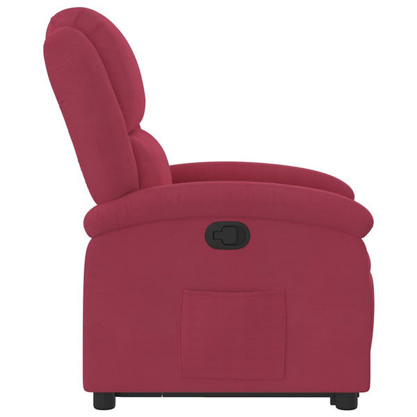 vidaXL Fauteuil releveur rouge bordeaux velours