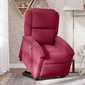 vidaXL Fauteuil releveur rouge bordeaux velours