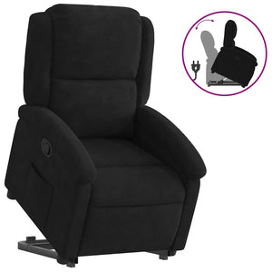 Relaxsessel Schwarz Samt mit Aufstehhilfe