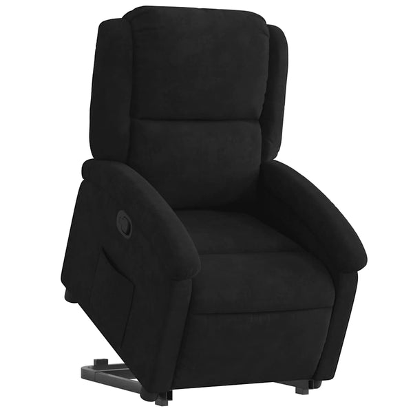 Relaxsessel Schwarz Samt mit Aufstehhilfe