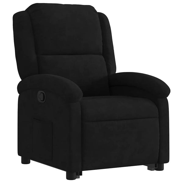 Relaxsessel Schwarz Samt mit Aufstehhilfe