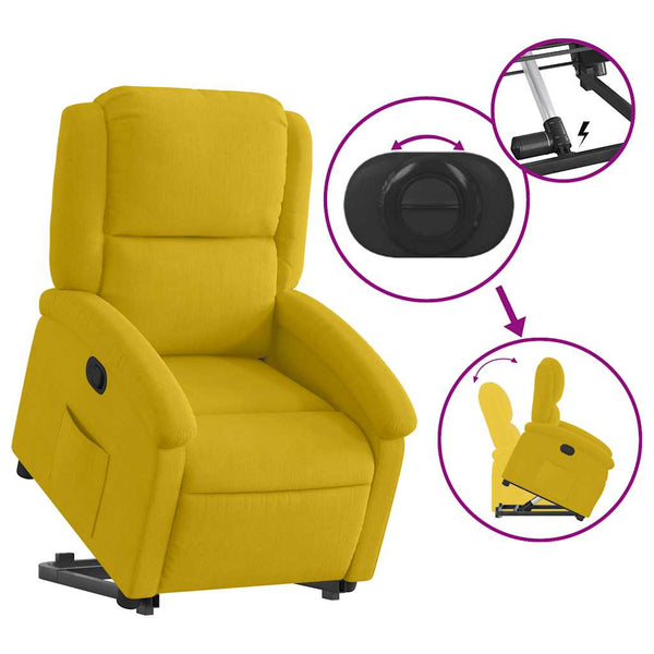 Gelber Relaxsessel mit Aufstehhilfe Samt