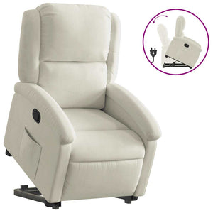 Relaxsessel mit Aufstehhilfe Creme Samt