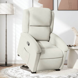 Relaxsessel mit Aufstehhilfe Creme Samt