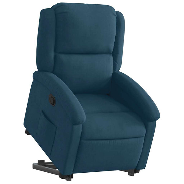 vidaXL Fauteuil de relaxation releveur bleu velours