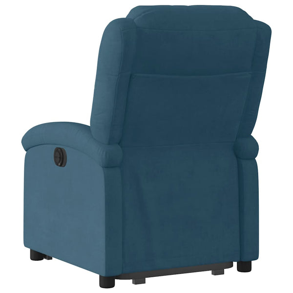vidaXL Fauteuil de relaxation releveur bleu velours