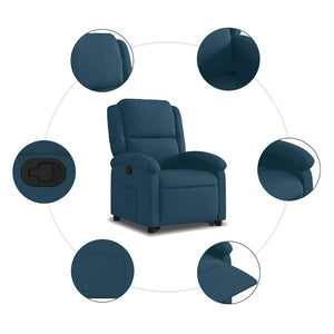 vidaXL Fauteuil de relaxation releveur bleu velours