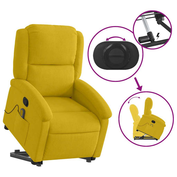 Massagesessel Gelb mit Aufstehhilfe