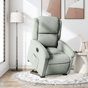 vidaXL Fauteuil releveur électrique gris clair velours
