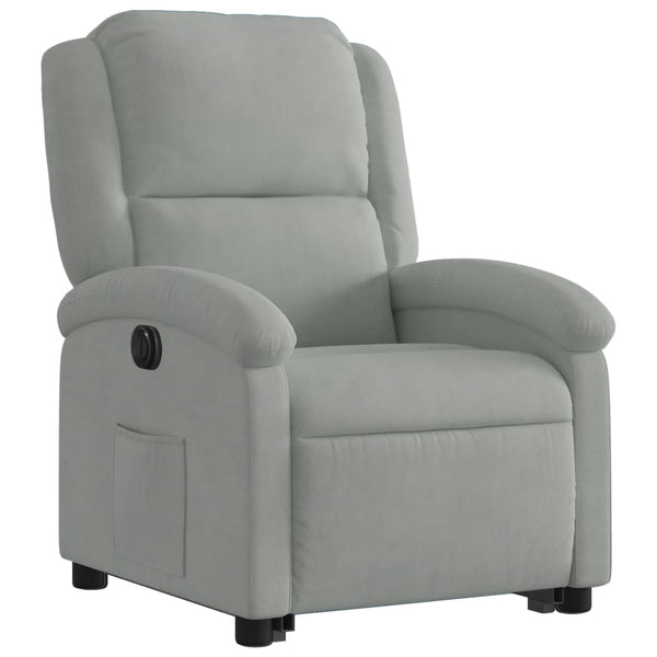 vidaXL Fauteuil releveur électrique gris clair velours