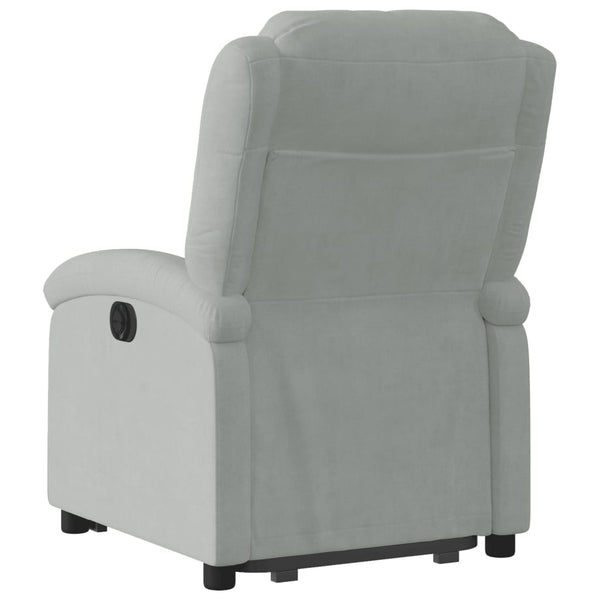 vidaXL Fauteuil releveur électrique gris clair velours