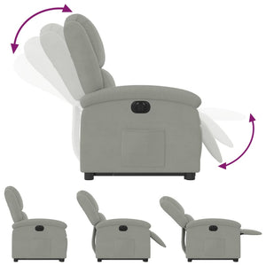 vidaXL Fauteuil releveur électrique gris clair velours