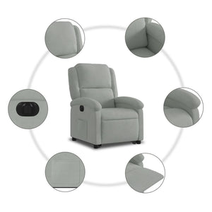 vidaXL Fauteuil releveur électrique gris clair velours