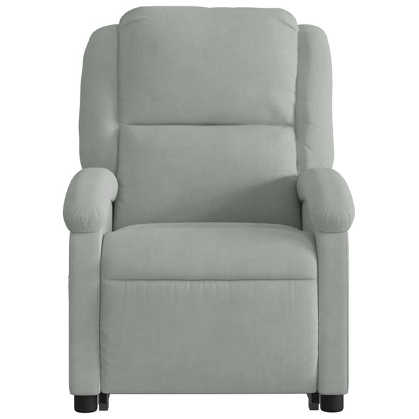 vidaXL Fauteuil releveur électrique gris clair velours