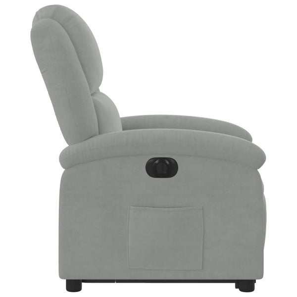 vidaXL Fauteuil releveur électrique gris clair velours
